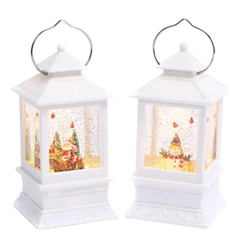Gerson White Spinning Water Globe Lantern 8.5 In.
