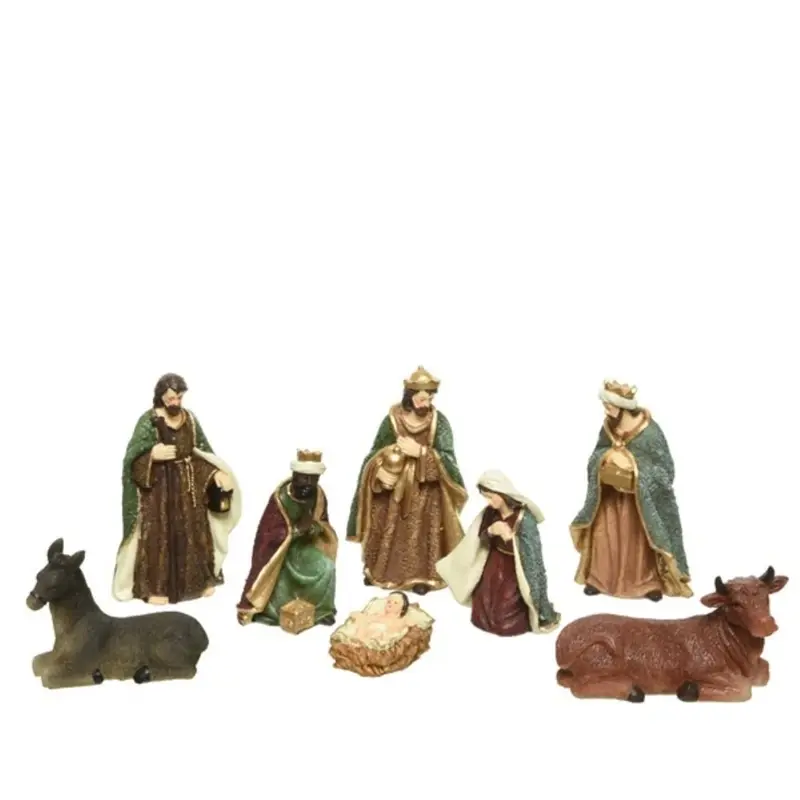 Assorted Nativity Figurine Set - 8 Pieces, Polyresin, 18.95 In Height