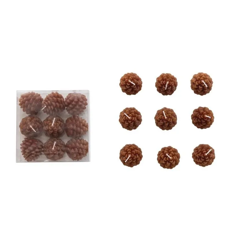 Creative Co-Op Brown Pinecone Tealight Candle 2 In.