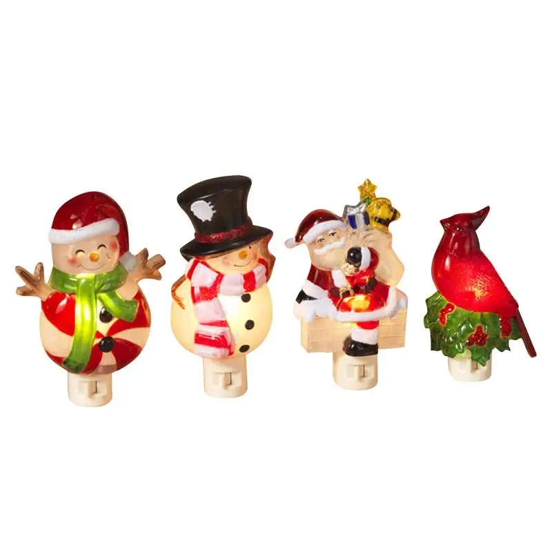 6 Inch Assorted Snowman, Santa, Cardinal, And Peppermint Nightlight