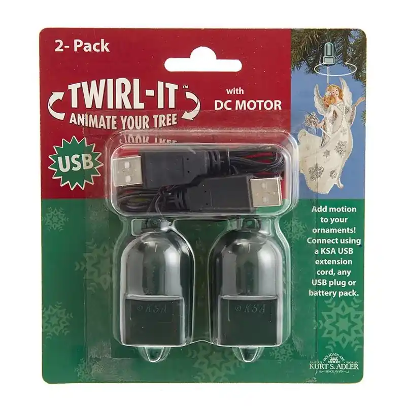 Kurt S. Adler Metal/plastic Usb Twirl-it 1.10 In. H X 4.30 In. W X 4.50 In. L