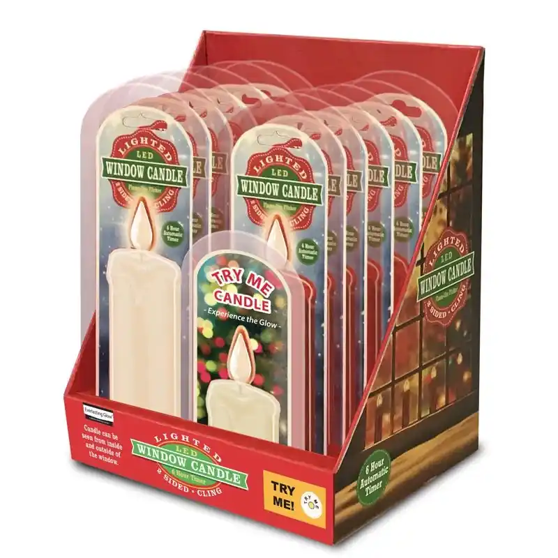 Led White Window Candle Cling Candle 7.5 In. - Christmas Decor