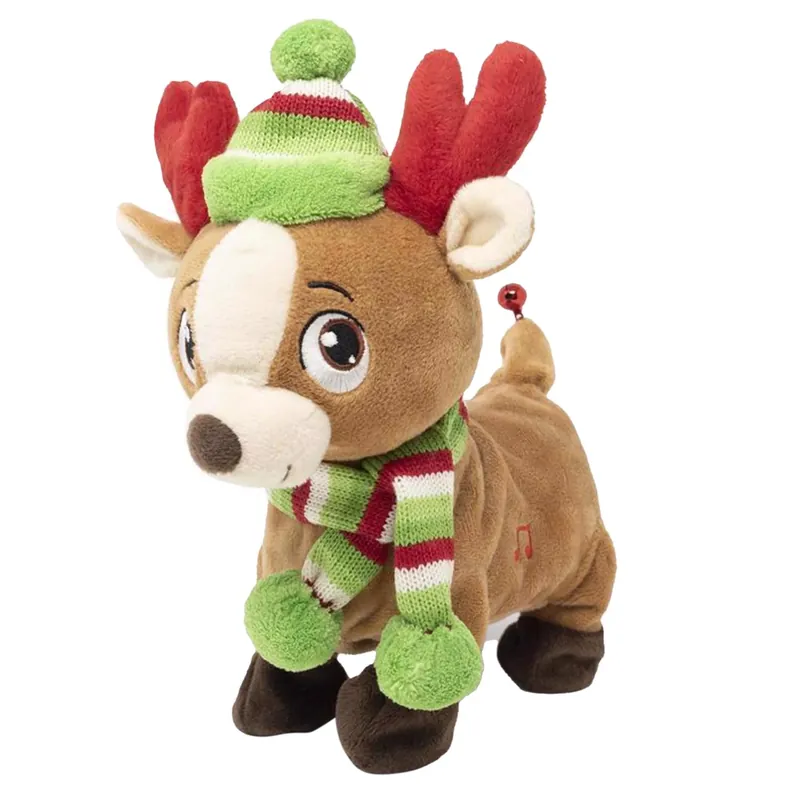 Tooty Rudy Reindeer Animated Christmas Decor 10 In. Multicolored Plush
