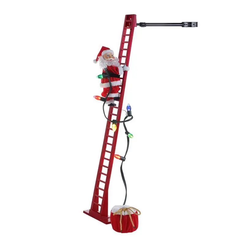 Christmas Decoration, Caroling Santa On Ladder, 40-In.
