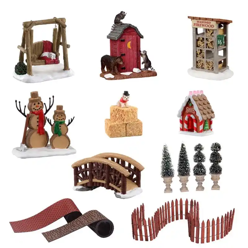 Assorted Village Accessories 3 Inch - Christmas Decor For Indoor Use