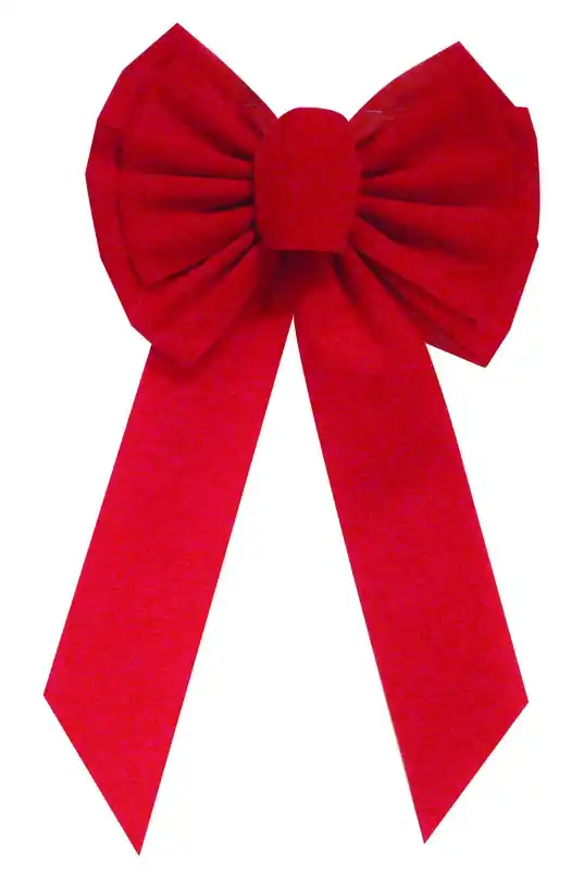 Holiday Trims Red 11 Loop Christmas Bow 10 In.