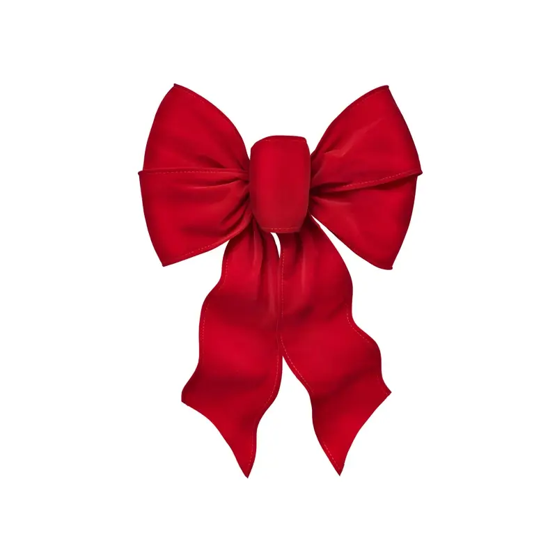 Holiday Trims Red Velvet Deluxe Bow 1 In. Diameter X 18 In. Length