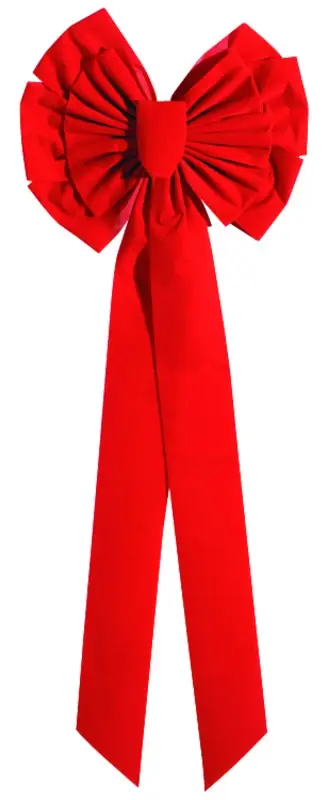 Holiday Trims Red 13 Loop Christmas Bow 18 In.