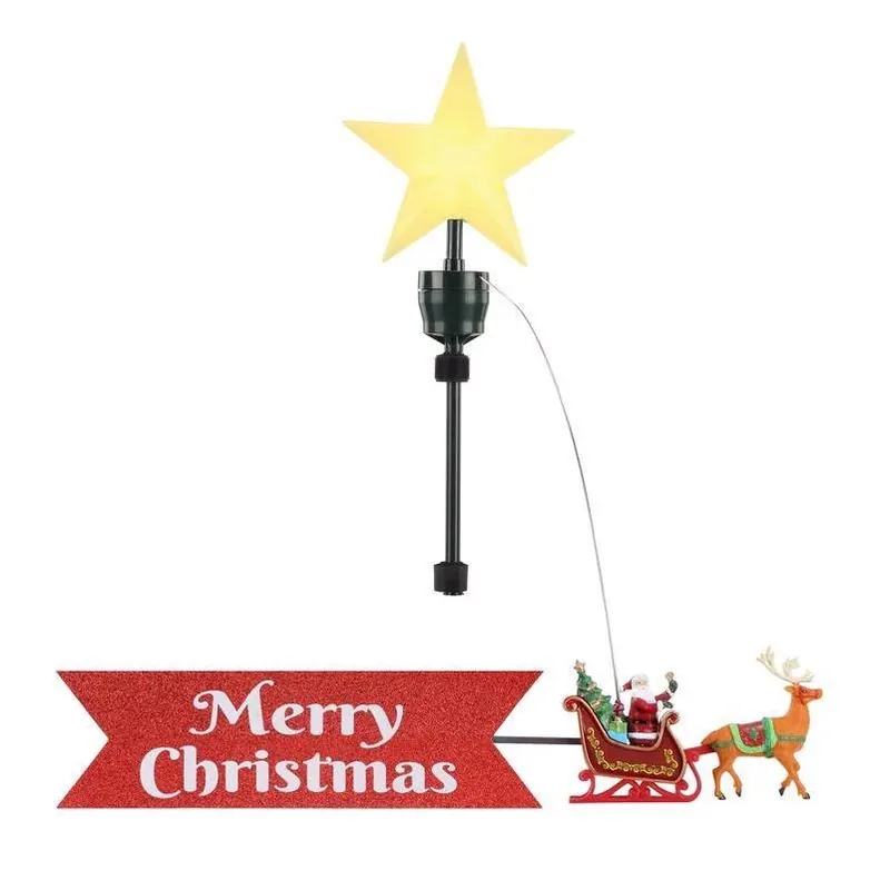 Mr. Christmas 24‑Inch LED Santa Sleigh Animated Tree Topper