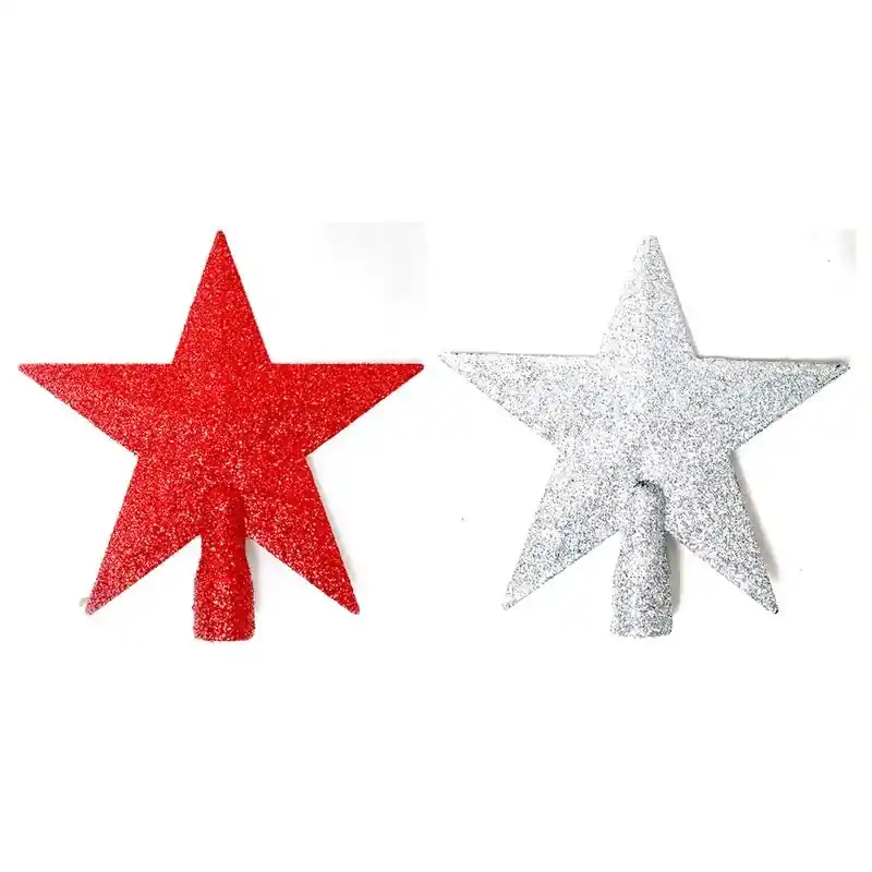 Home Mini Glitter Star Tree Topper 6 In. Christmas Decor