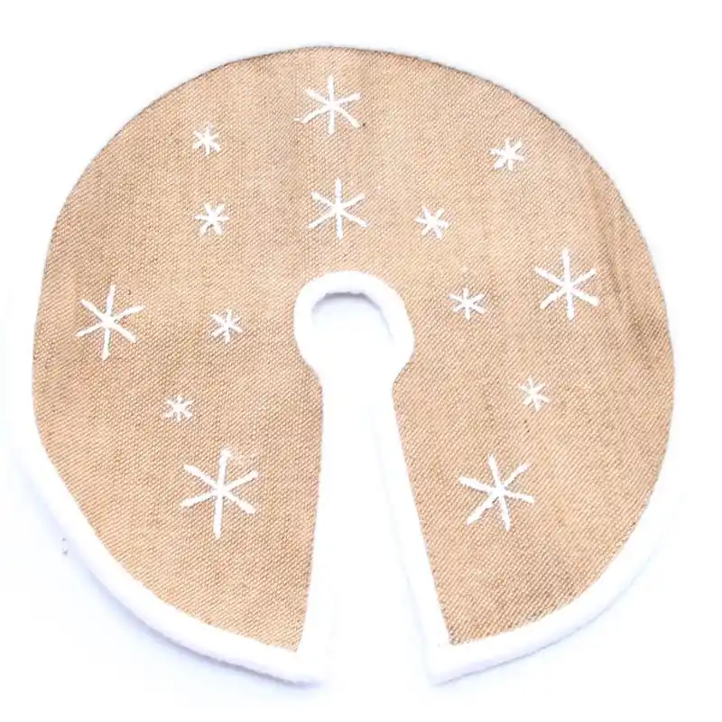 Celebrations Tan And White Snowflake Tree Skirt 12 Inch