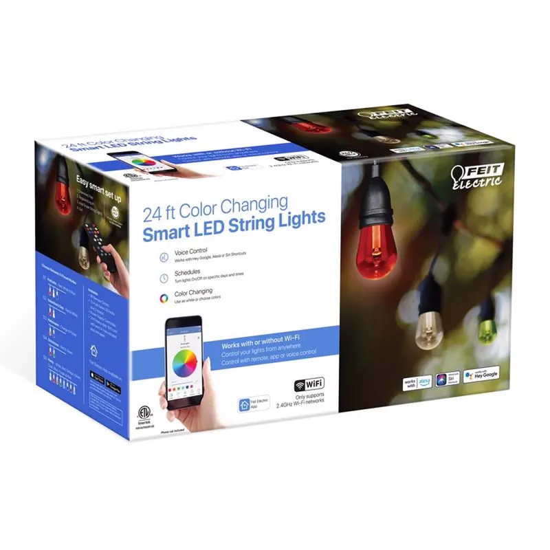 Feit Smart Home LED Mix N Match Smart String Lights Multicolored 24 Ft. 12 Lights