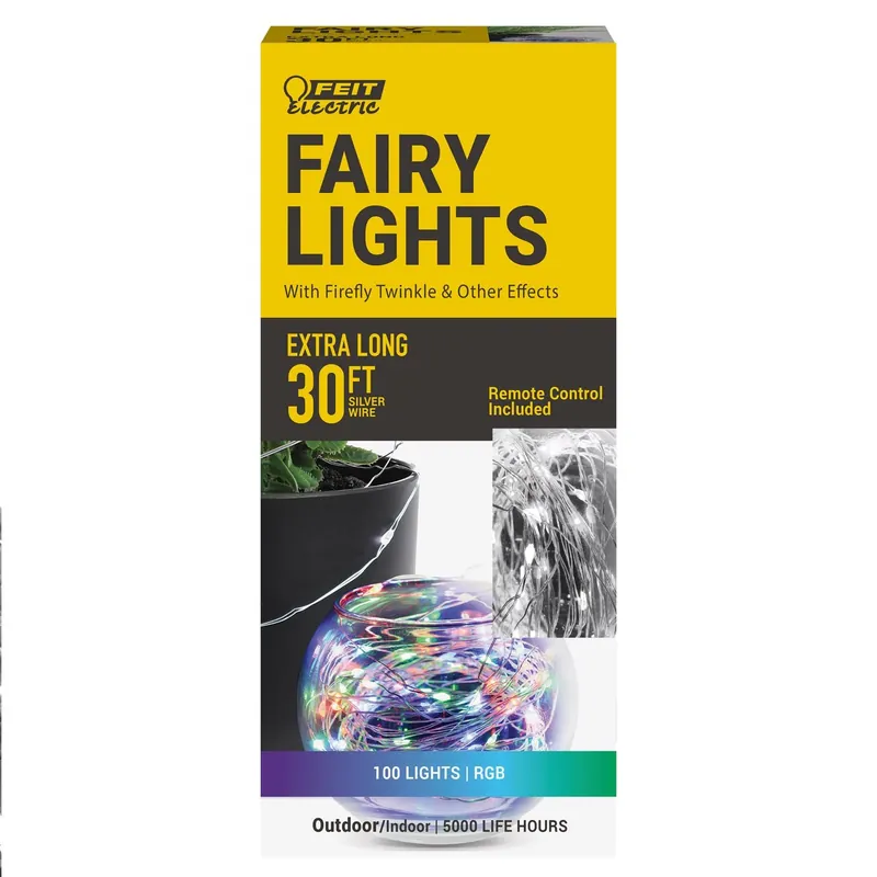 Electric 30 Ft. Led Fairy String Lights Multicolored 100 Lights With Remote