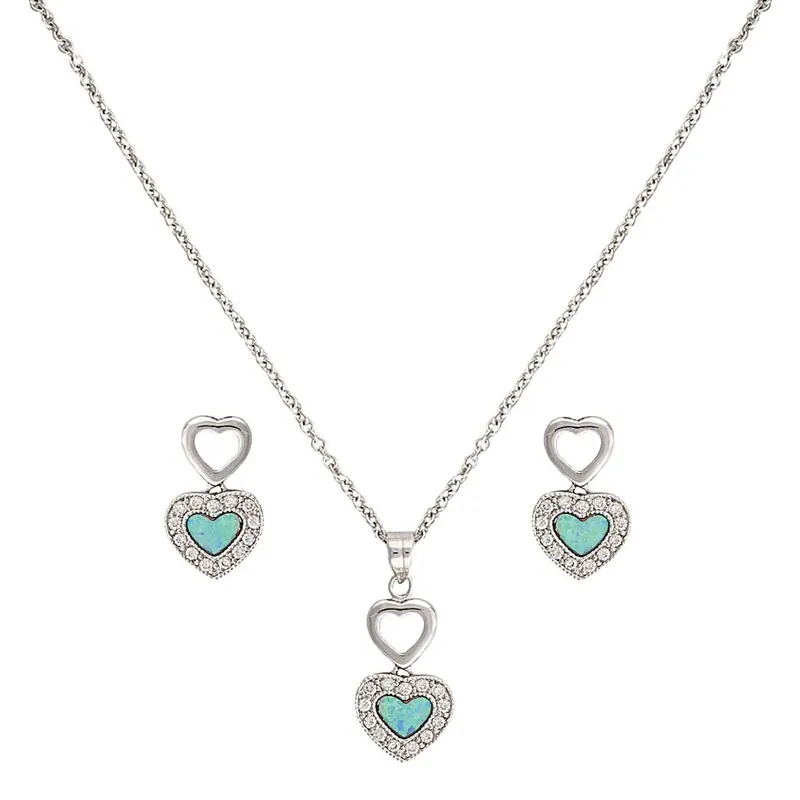 Women‘s River Lights In Love Jewelry Set With Necklace And Earrings