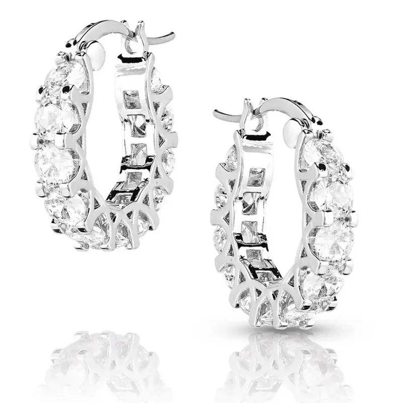 Dazzling Delight Crystal Hoop Earrings With Cubic Zirconia