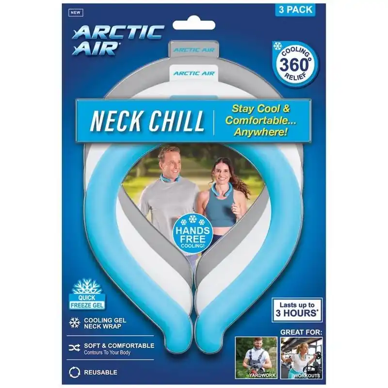Arctic Air Triple Pack Assorted Cooling Neck Wraps – Adjustable Ice Therapy Band