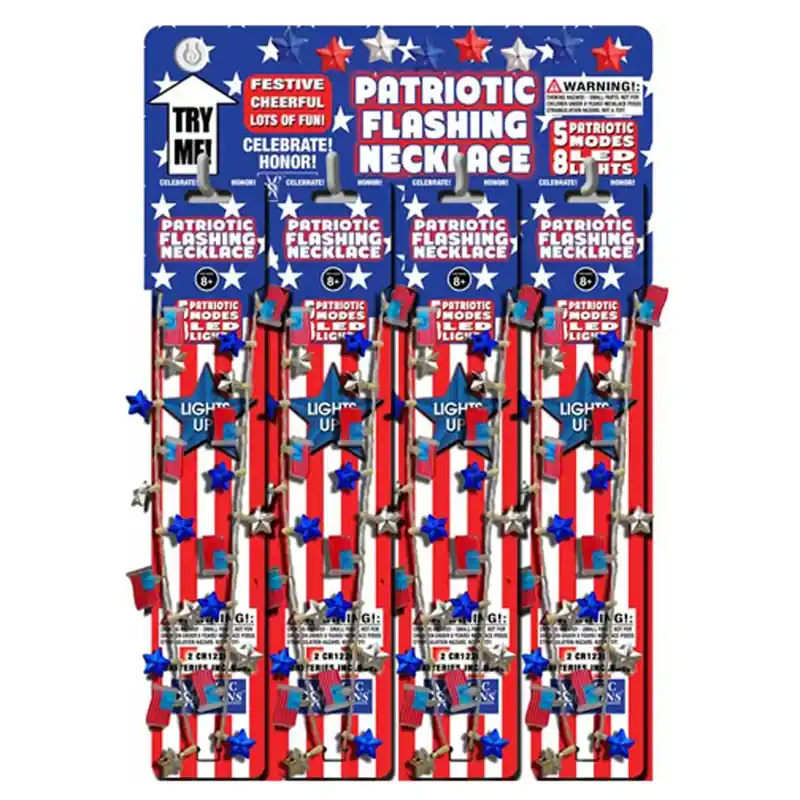 Shawshank LEDz Patriotic Flashing Necklace 36 Pk