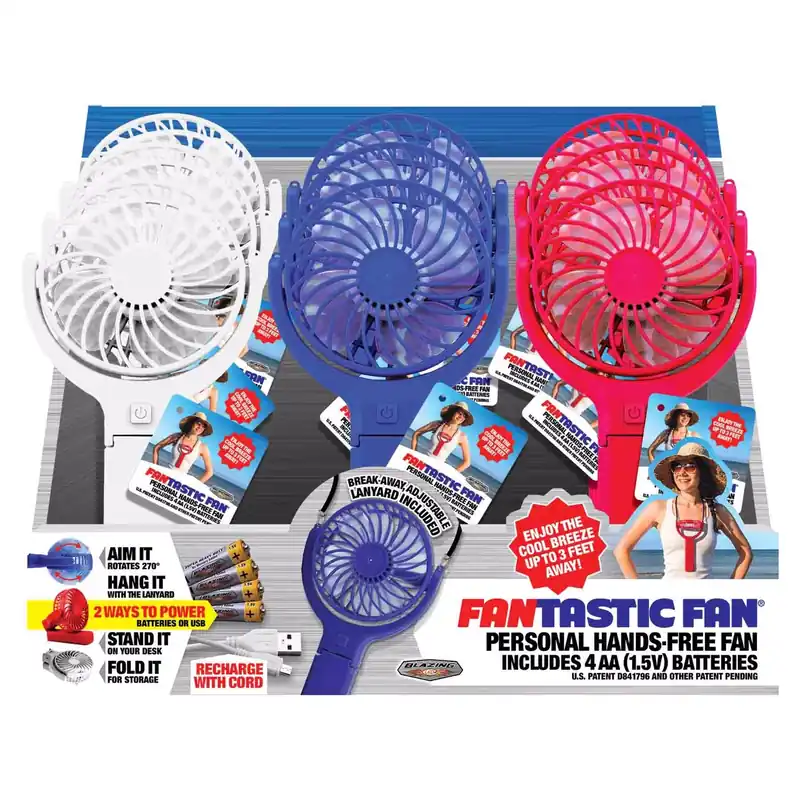 Blazing LEDz Fantastic Fan Hands Free Personal Fan Plastic 1 Pk
