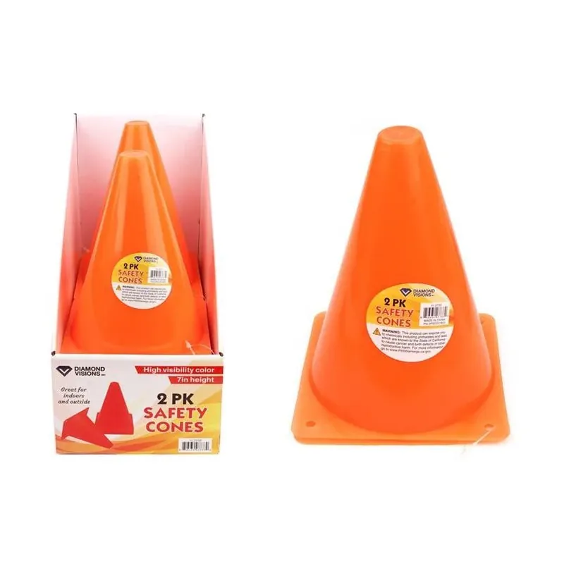 Orange Plastic Cone Set – 2‑Pack For Kids Ages 3+ Diamond Visions