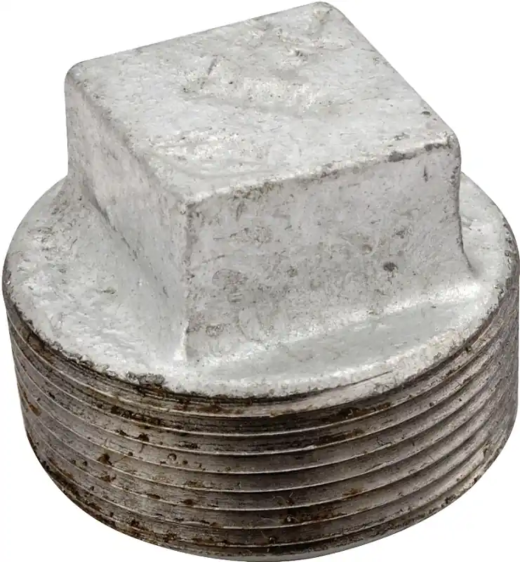 1 Inch Galvanized Malleable Plug, Model 31-1g, Square Head, 150 Psi