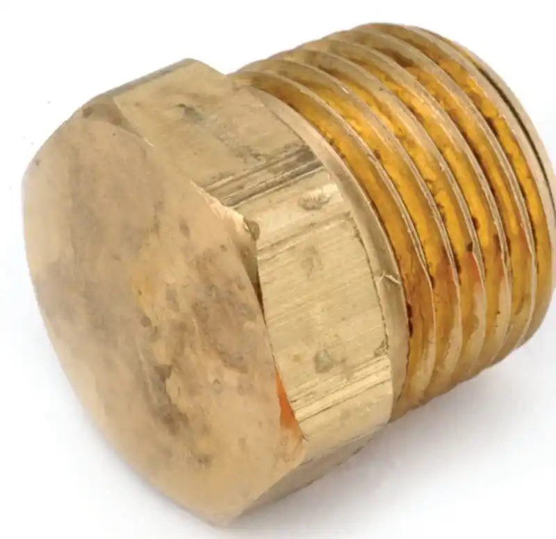 Pipe Plug Fitting, Hex Head, Lead Free Brass, 1/2 In.