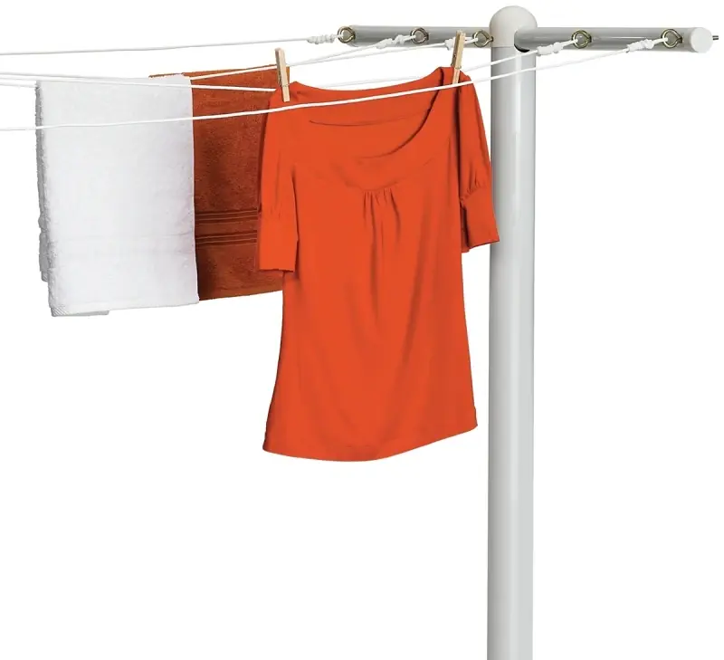 Honey-can-do Dry-01452 5-line Outdoor Clothes Drying T-post, 3 In Diameter, Steel