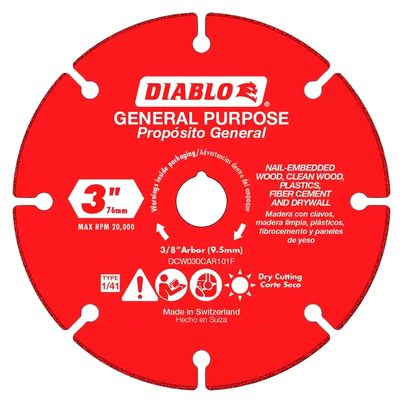 Carbide Grit Cut-Off Wheel For Multi-Materials, 3-In.