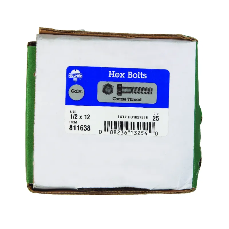 Hillman 1/2 In. Dia. X 12 In. L Hot Dipped Galvanized Steel Hex Bolt 25 Pk