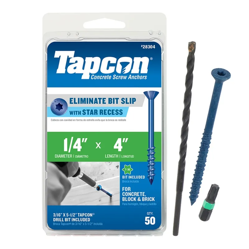 Tapcon 1/4 In. In. X 4 In. L Star Flat Head High/Low Concrete Screws