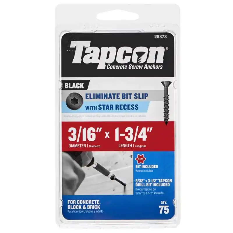 Tapcon 3/16 In. X 1-3/4 In. L Star Star Head High/Low Concrete Screws
