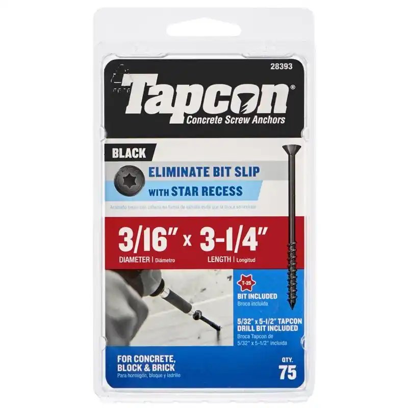 Tapcon 3/16 In. X 3-1/4 In. L Star Star Head High/Low Concrete Screws