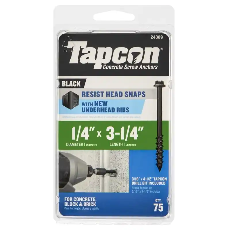 Tapcon 1/4 In. X 3-1/4 In. L Hex Drive Hex Washer Head High/Low Concrete Screws
