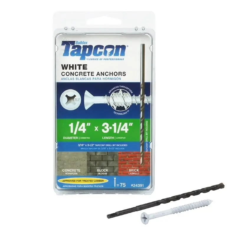 Tapcon 1/4 In. In. X 3-1/4 In. L Star Flat Head High/Low Concrete Screws