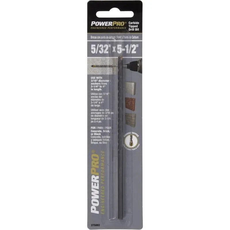 Power Pro 5/32" Carbon Steel Drill Bit – 5-1/2" Length, Single Pack