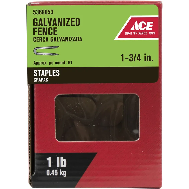 1-3/4 In. L Galvanized Steel Fence Staples 1 Lb For Secure Fencing