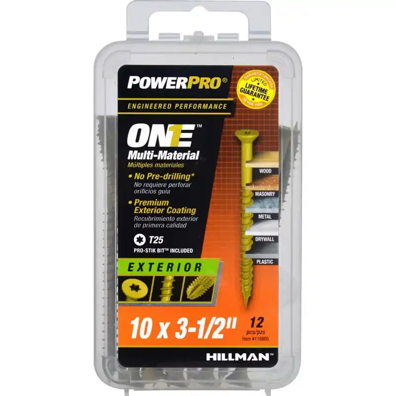 HILLMAN Power Pro No. 10 Ga. X 3-1/2 In. L Star Flat Head Coarse Multi-Material Screws