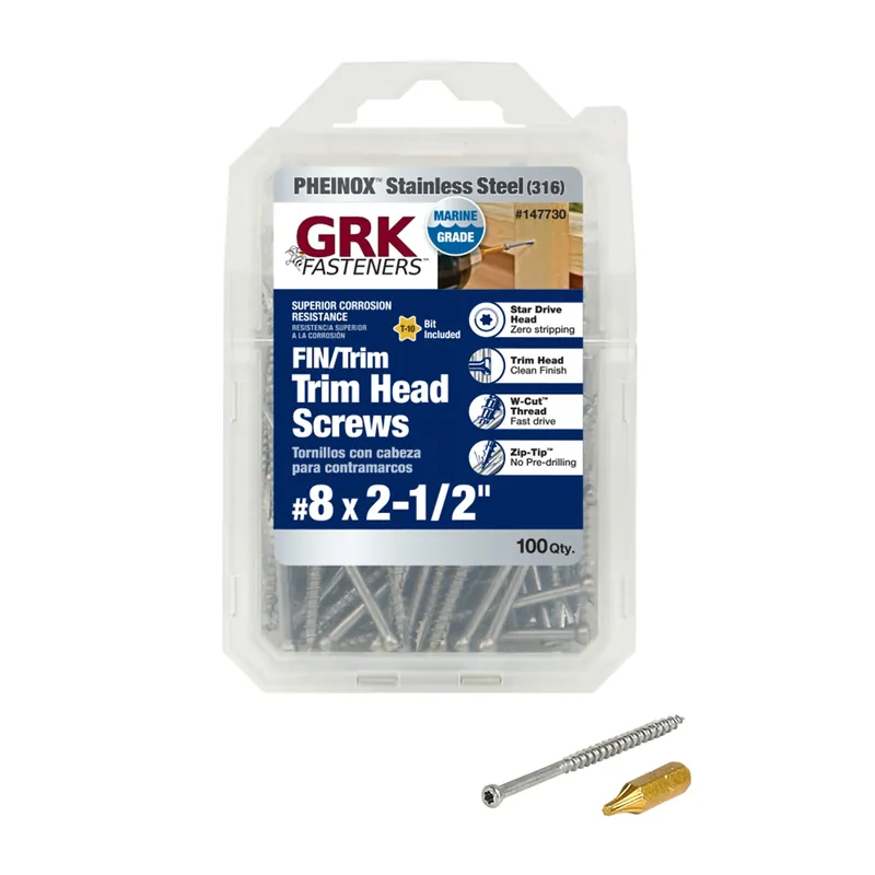 GRK Fasteners No. 8 In. X 2-1/2 In. L Star Trim Head W-Cut Trim Screws