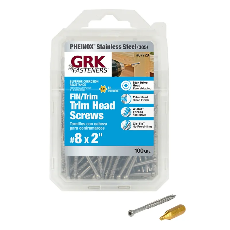GRK Fasteners No. 8 In. X 2 In. L Star Trim Head W-Cut Trim Screws