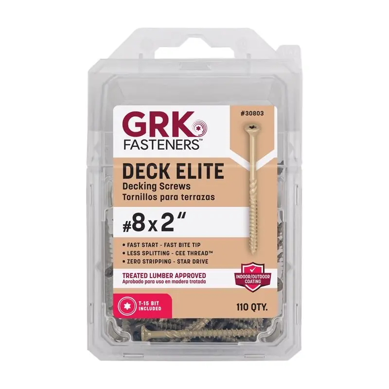 GRK Fasteners No. 8 In. X 2 In. L Star Climatek W-Cut Wood Screws 110 Pk