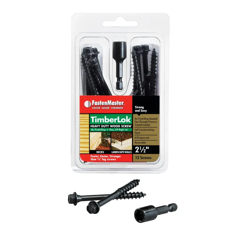 FastenMaster TimberLOK No. 10 X 2.5 In. L Hex Epoxy Coarse Wood Screws 12 Pk