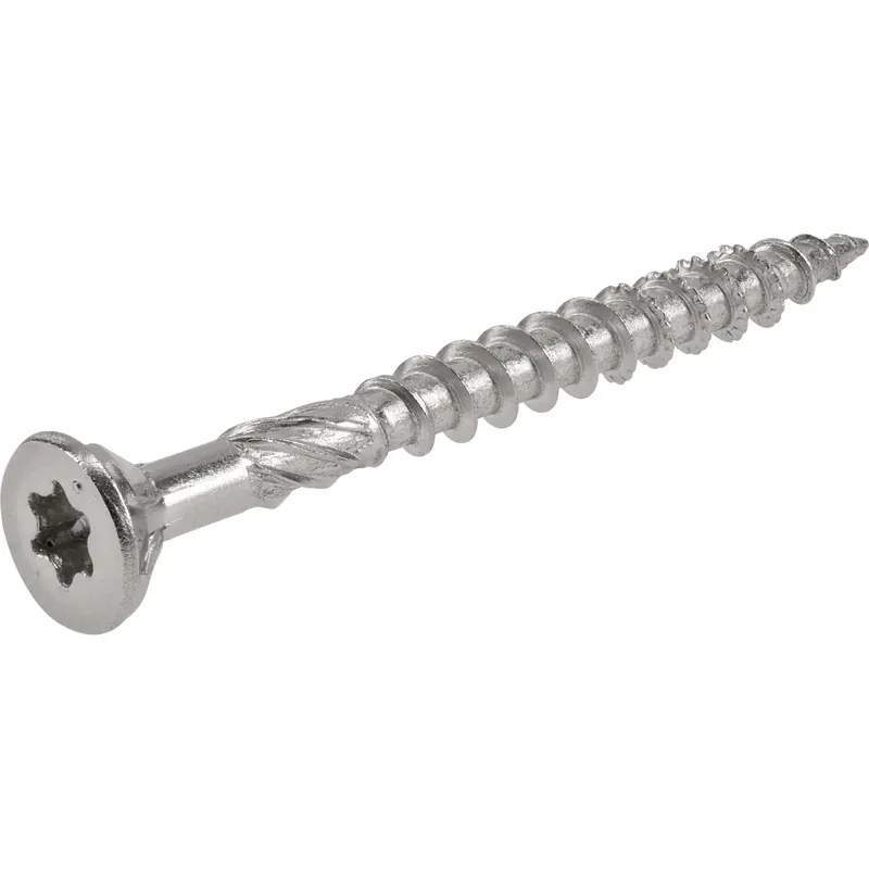 Power Pro Exterior Wood Screws, Star Drive, Stainless Steel, 8 X 1.75-In., 1-Lb.