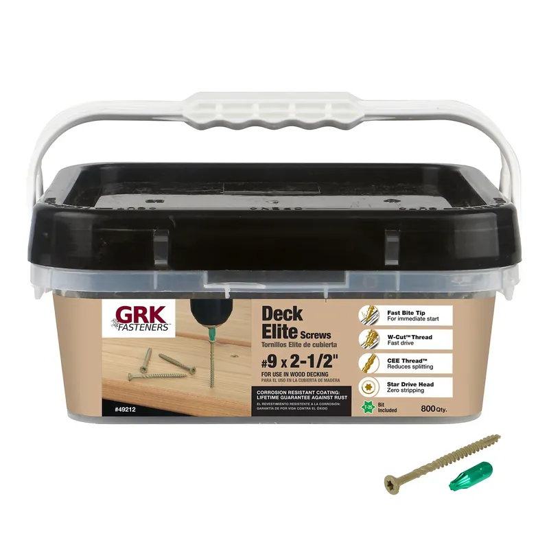 GRK Fasteners No. 9 In. X 2-1/2 In. L Tan Star Flat Head Deck Screws 800 Pk