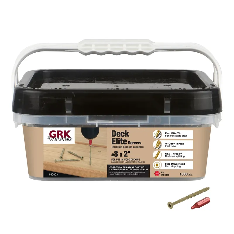 GRK Fasteners No. 8 In. X 2 In. L Tan Star Flat Head Deck Screws 1080 Pk