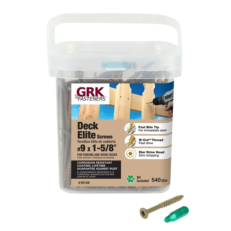 GRK Fasteners No. 9 In. X 1-5/8 In. L Tan Star Flat Head Deck Screws 540 Pk