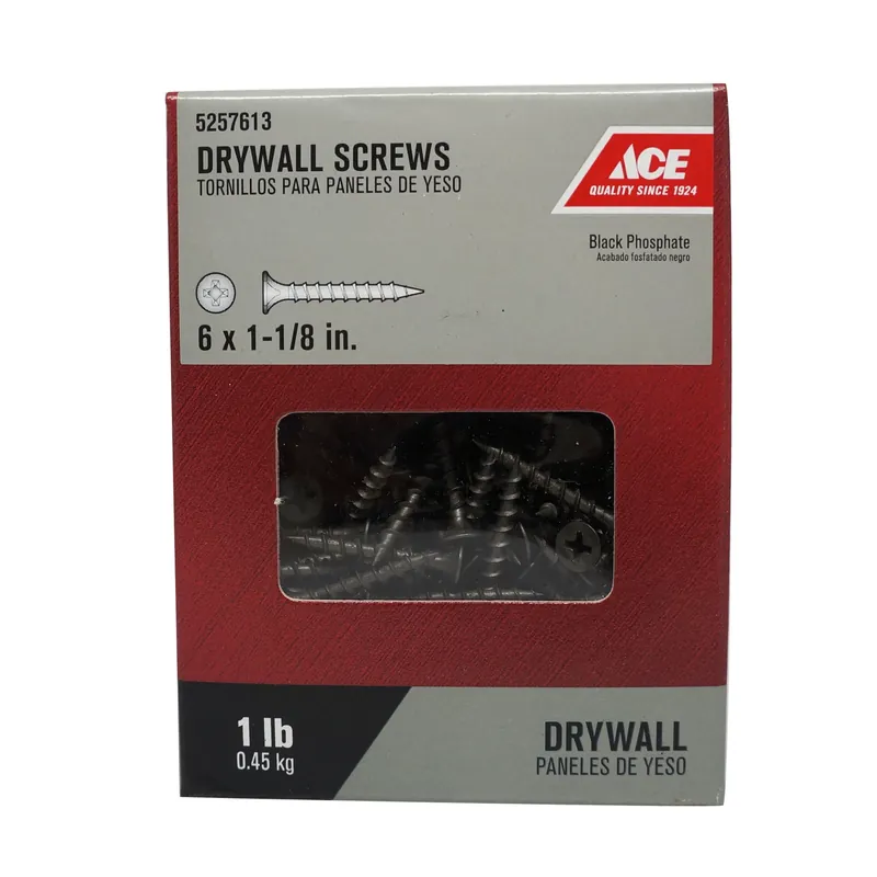 Ace No. 6 X 1-1/8 In. L Phillips Bugle Head Black Phosphate Steel Drywall Screws 1 Lb. 309 Pk
