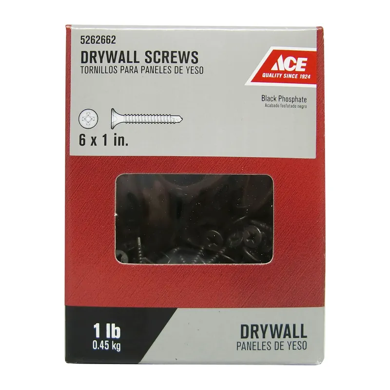 Ace No. 6 X 1 In. L Phillips Bugle Head Black Phosphate Steel Drywall Screws 1 Lb. 302 Pk