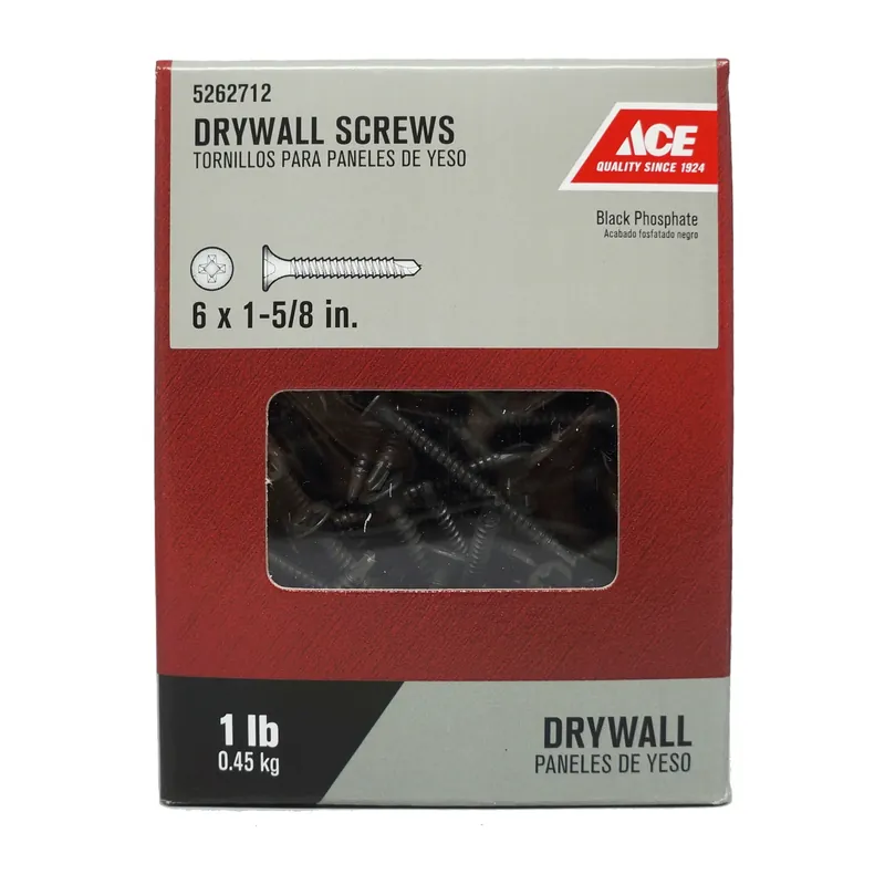 Ace No. 6 X 1-5/8 In. L Phillips Bugle Head Black Phosphate Steel Drywall Screws 1 Lb. 202 Pk