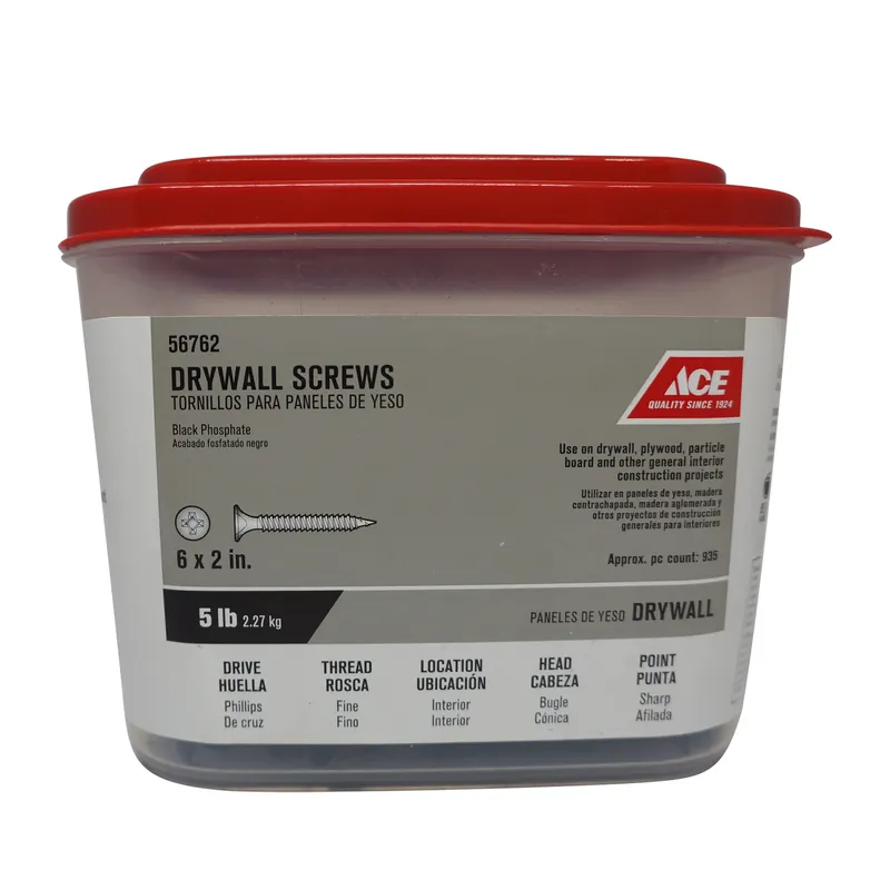 Ace No. 6 X 2 In. L Phillips Bugle Head Black Phosphate Steel Drywall Screws 5 Lb. 945 Pk