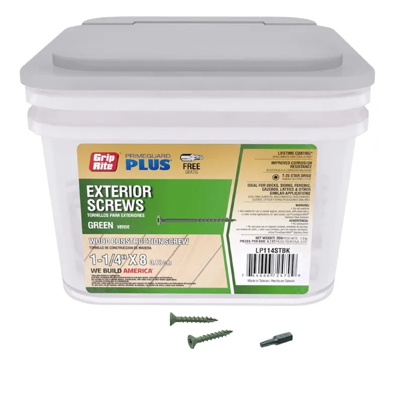 Primeguard Plus 8 X 1-1/4 In. Green Star Deck Screws 25 Lb Pail
