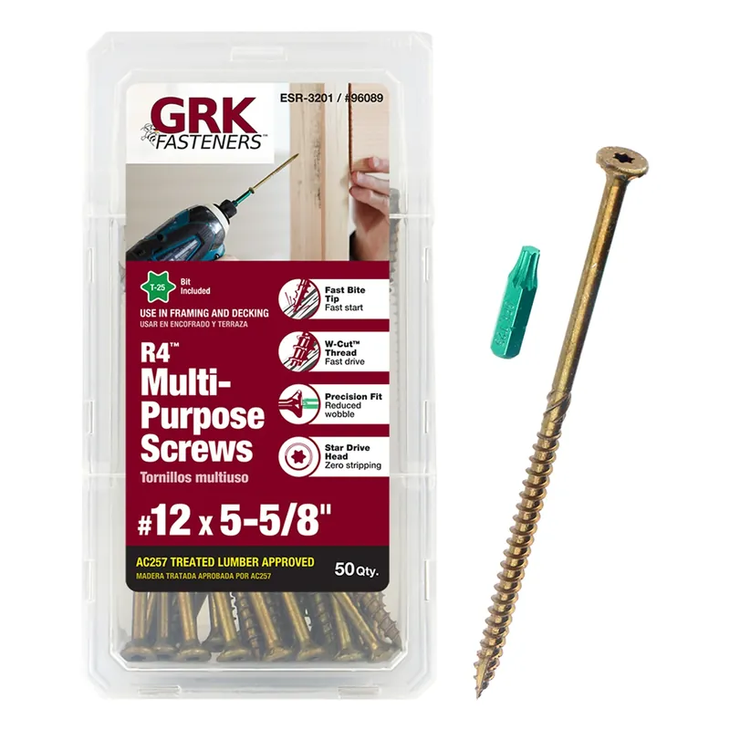 GRK Fasteners No. 12 X 5-5/8 In. L Star Climatek Coarse Wood Screws 50 Pk